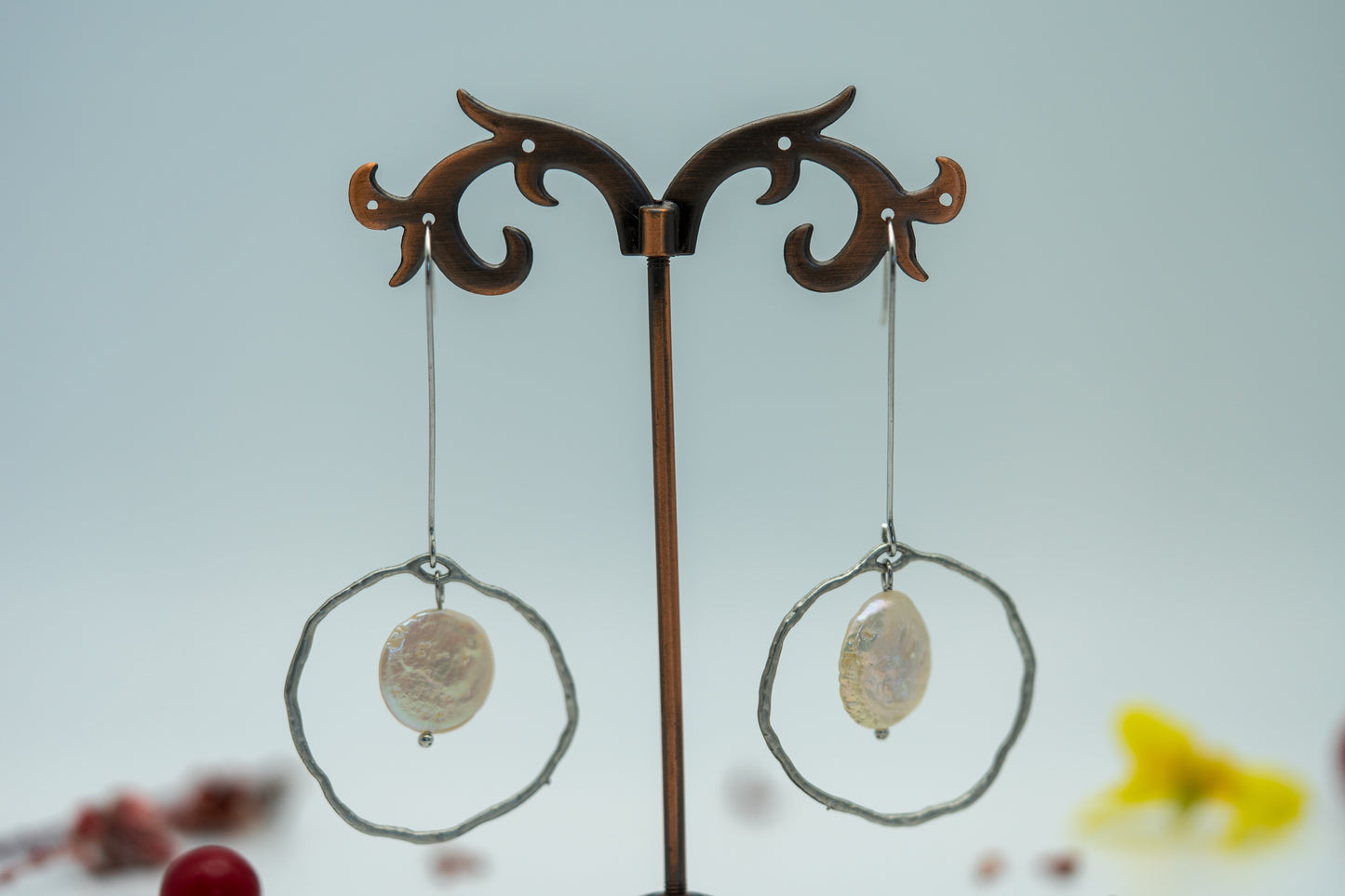 Bohemian Stone Halo Earrings