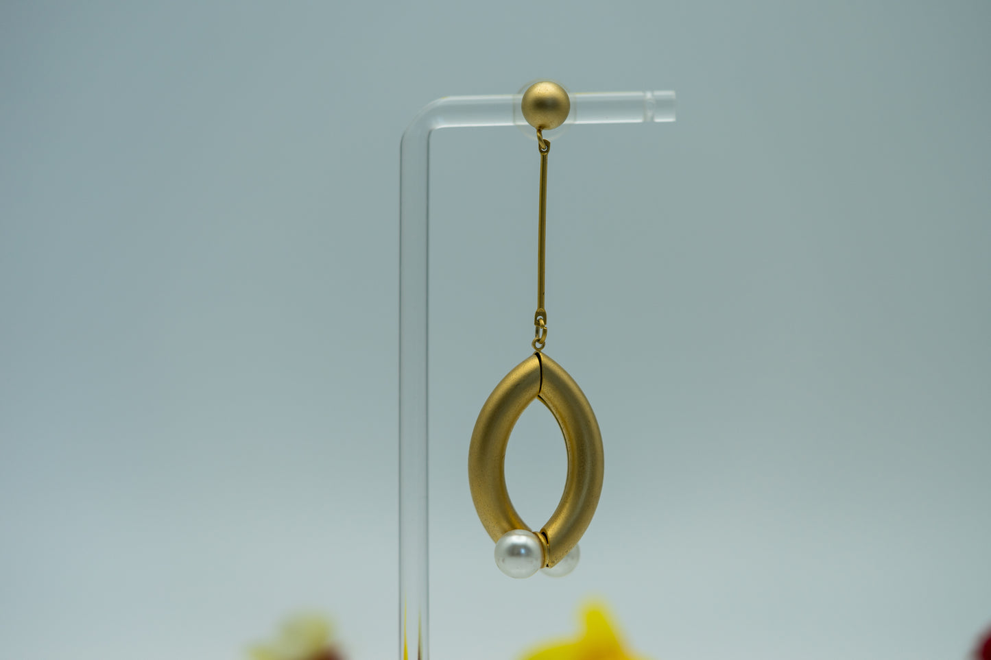 Golden Pearl Halo Earrings