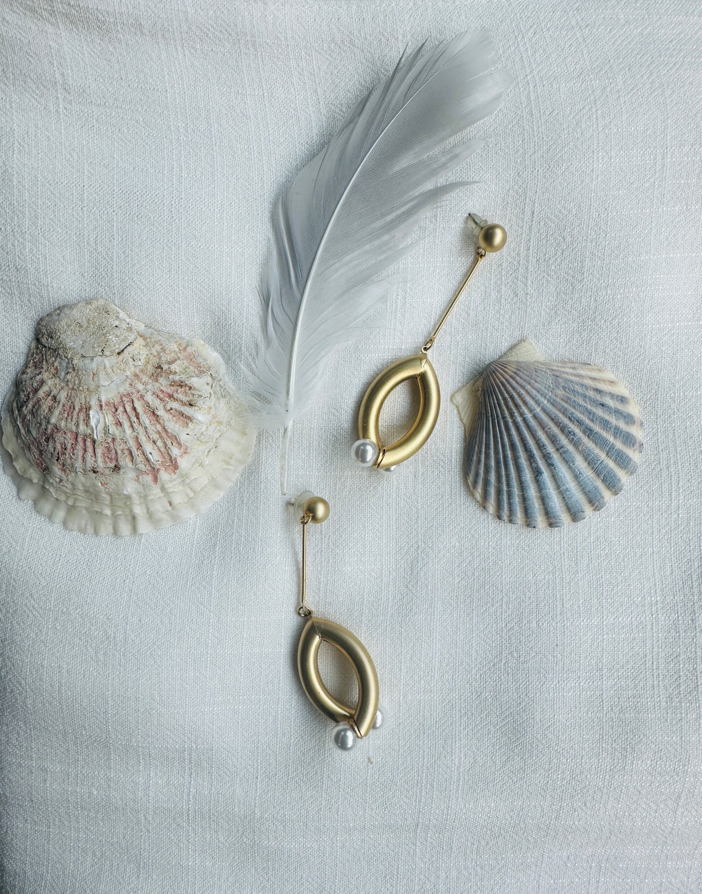 Golden Pearl Halo Earrings